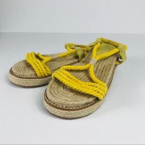 Coolway Espadrille Sandals Yellow Rope and Leather 6